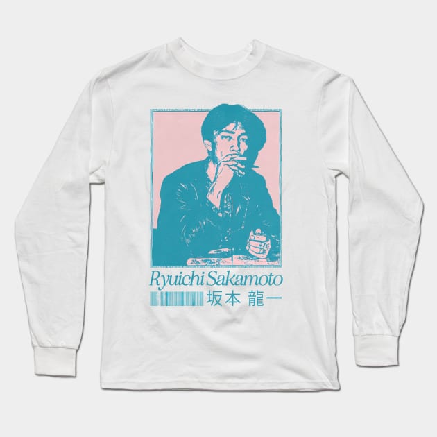 Ryuichi Sakamoto / Original Fan Artwork Long Sleeve T-Shirt by unknown_pleasures